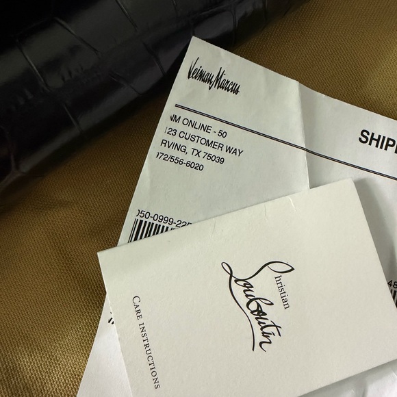 Christian Louboutin Black Croc-Embossed Clutch - Picture 4 of 4